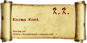 Kozma Kont névjegykártya
